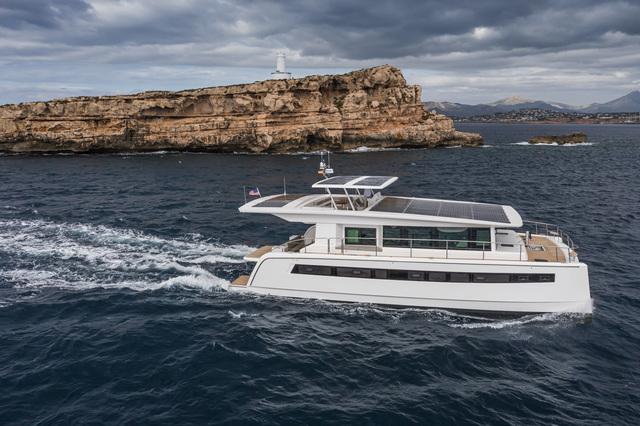 silent 60 solar yacht at sea