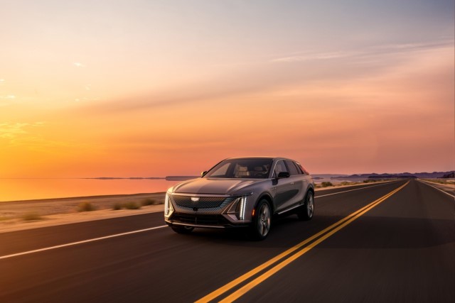 Cadillac LYRIQ ev on the road